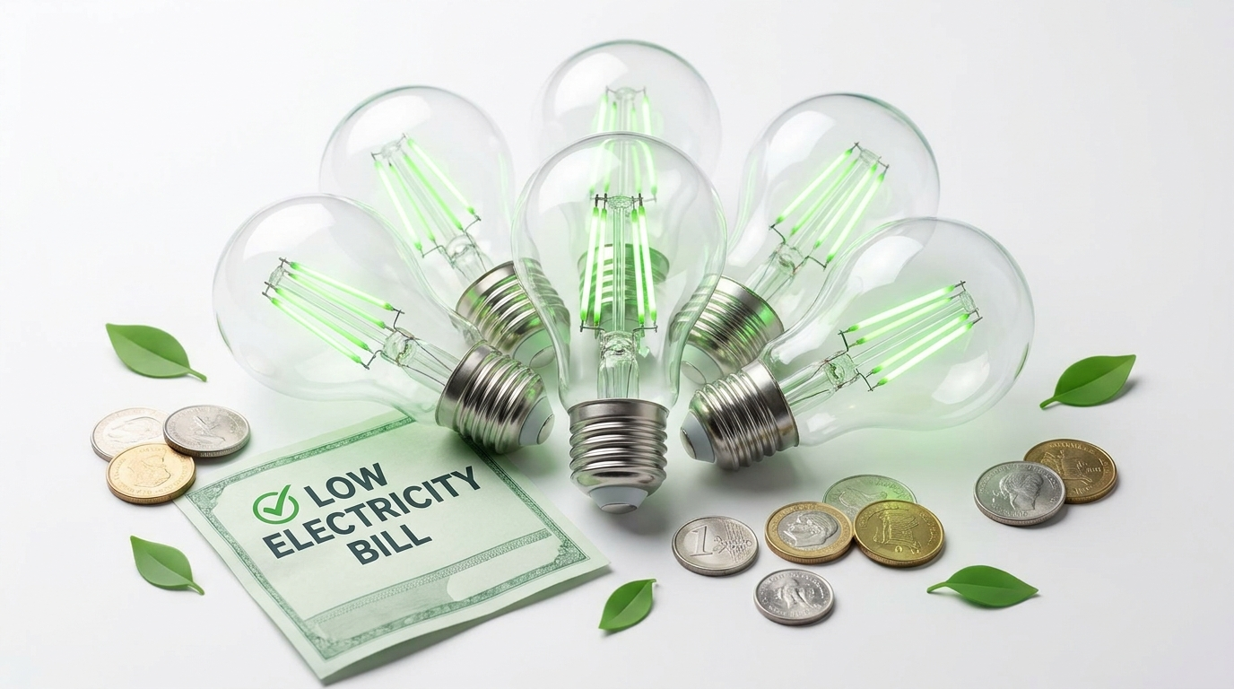 Ampolletas LED modernas iluminando un hogar